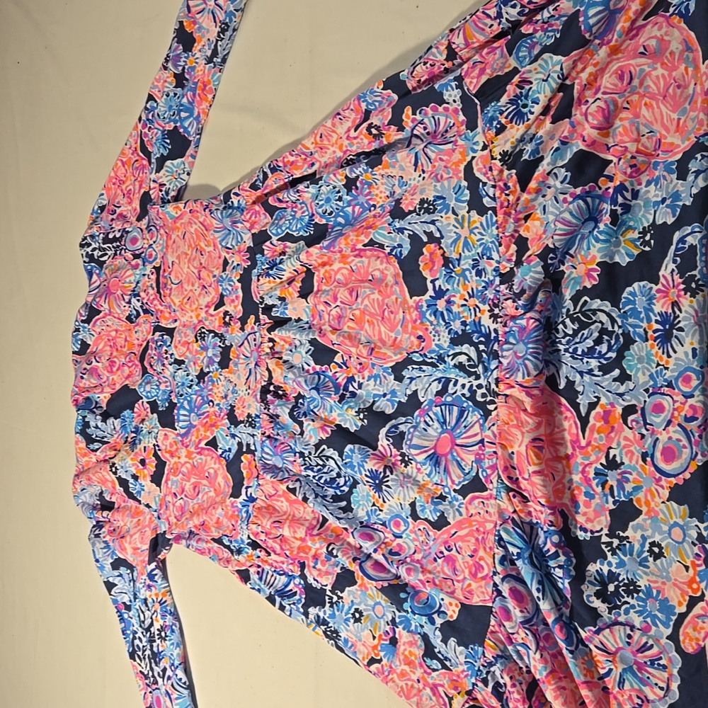 New Lilly Pulitzer Long Sleeve Swing Dress Navy Turtle Amazement S - Picture 4 of 6